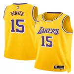 Unisex Los Angeles Lakers REAVES #15 Yellow Swingman Jersey 2025/26 - Icon Edition - minejerseys