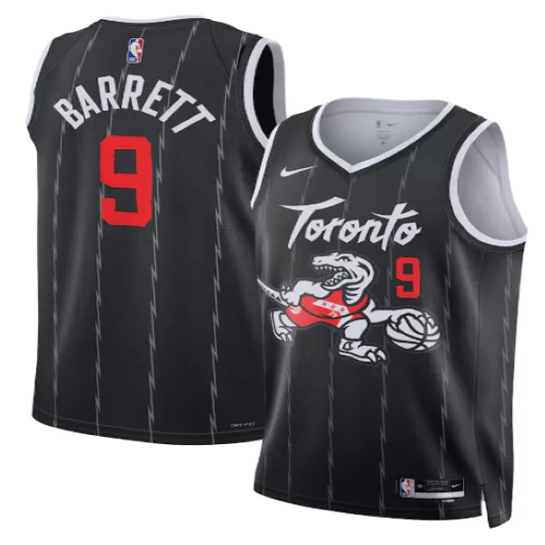 Unisex Toronto Raptors BARRETT #9 Black Swingman Jersey - City Edition - minejerseys