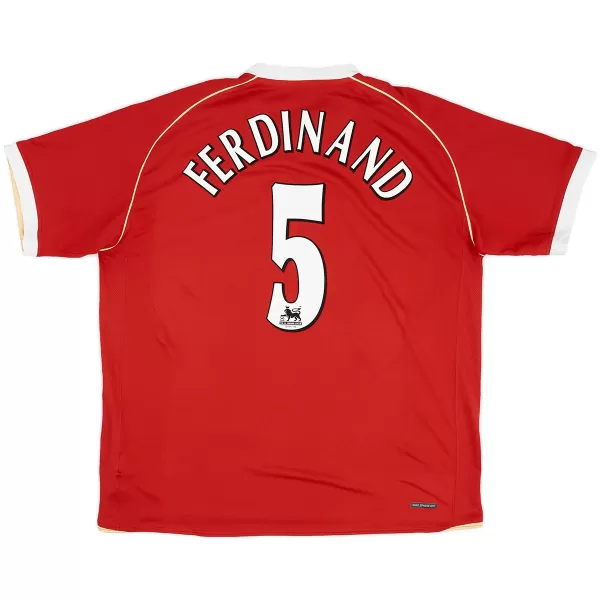 Ferdinand #5 Retro Manchester United Home Jersey 2006/07 - minejerseys