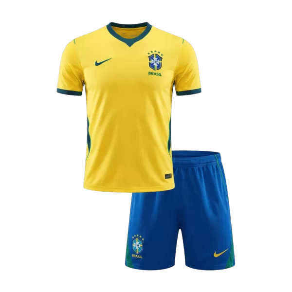 Kids Brazil Home Jersey Kit World Cup 2026 - minejerseys