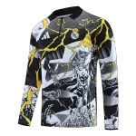 Real Madrid x Marvel Zipper Sweatshirt Kit(Top+Pants) Black 2025/26 - minejerseys