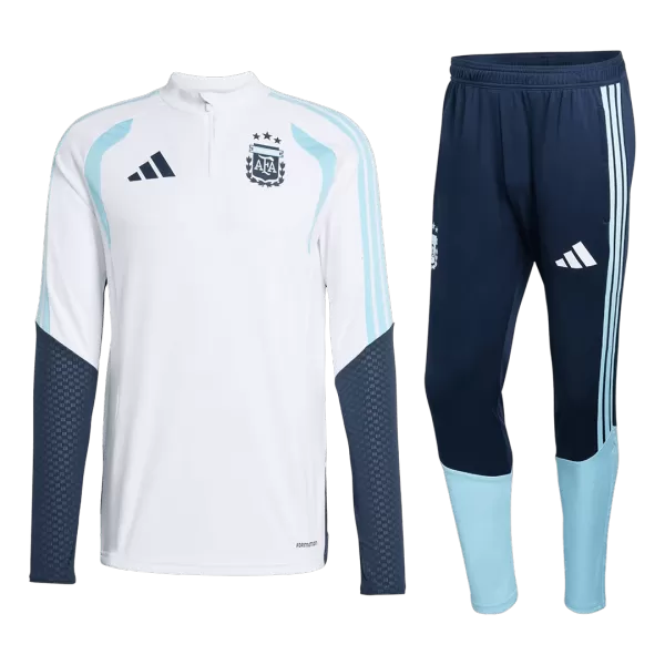 Argentina Zipper Sweatshirt Kit(Top+Pants) White 2026 - minejerseys