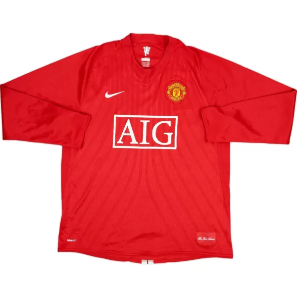 Retro Manchester United Home Long Sleeve Jersey 2007/08 - minejerseys