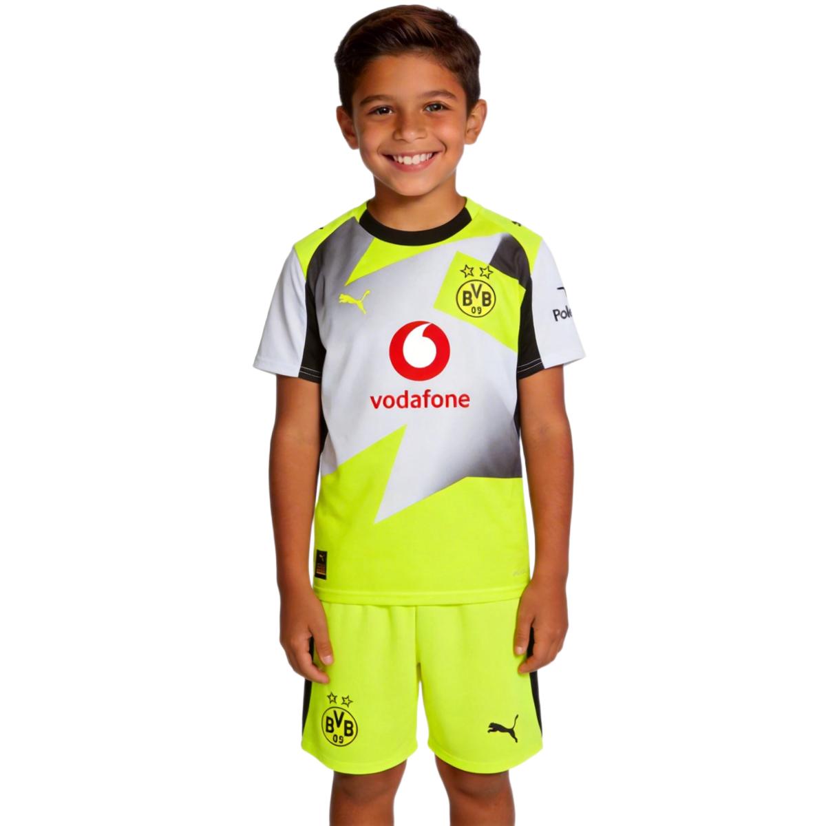 Kids Borussia Dortmund Away Jersey Kit 2025/26