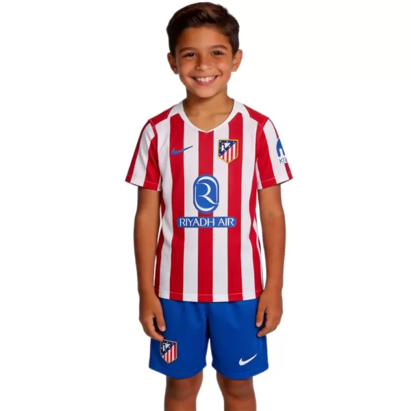 Kids Atletico Madrid Home Jersey Kit 2025/26 - minejerseys