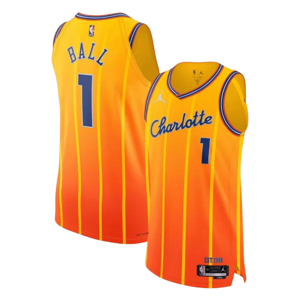 Unisex Charlotte Hornets BALL #1 Orange Swingman Jersey 2026 - City Edition - minejerseys