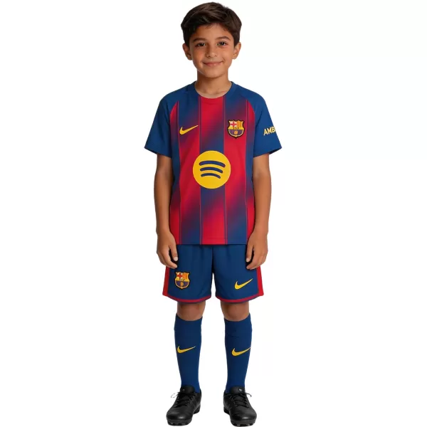 Kids Barcelona Home Jersey Full Kit 2025/26 - minejerseys