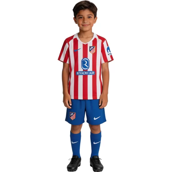 Kids Atletico Madrid Home Jersey Full Kit 2025/26 - minejerseys