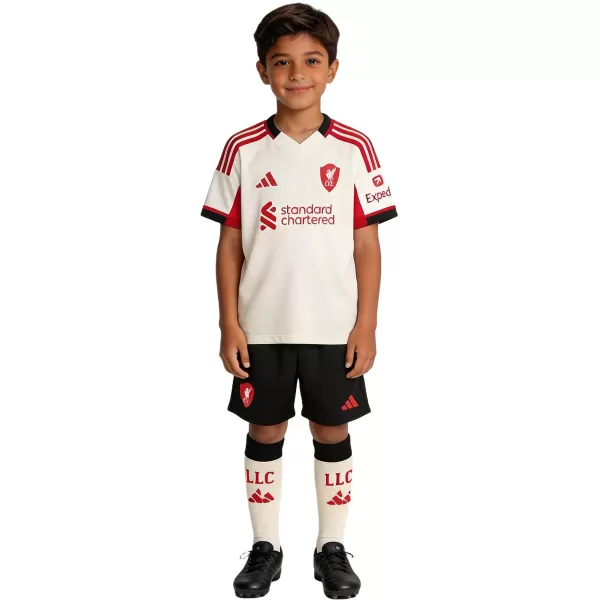 Kids Liverpool Away Jersey Full Kit 2025/26 - minejerseys