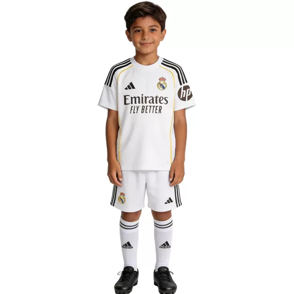 Kids Real Madrid Home Jersey Full Kit 2025/26 - minejerseys