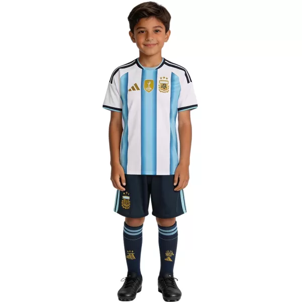 Kids Argentina Home Jersey Full Kit World Cup 2026 - minejerseys