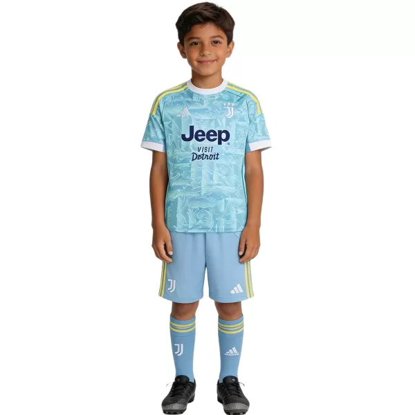 Kids Juventus Away Jersey Full Kit 2025/26 - minejerseys