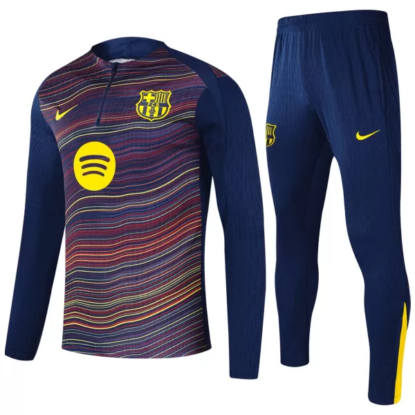 Kids Barcelona Zipper Sweatshirt Kit(Top+Pants) Colorful 2025/26 - minejerseys