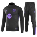 Barcelona Zipper Sweatshirt Kit(Top+Pants) Black 2025/26 - minejerseys