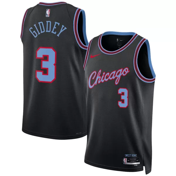 Unisex New York Knicks GIDDEY #3 Black Swingman Jersey 2025/26 - City Edition - minejerseys