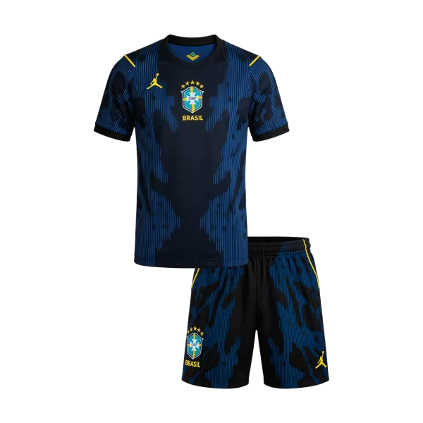 Kids Brazil Away Jersey Kit 2026 - minejerseys