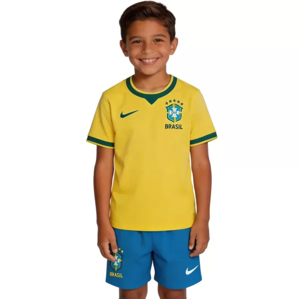 Kids Brazil Home Jersey Kit World Cup 2026 - minejerseys