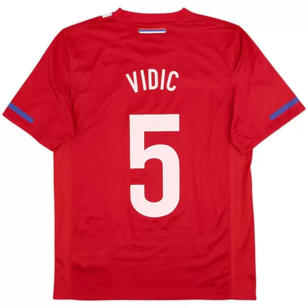 VIDIC #5 Retro Serbia Home Jersey World Cup 2010 - minejerseys