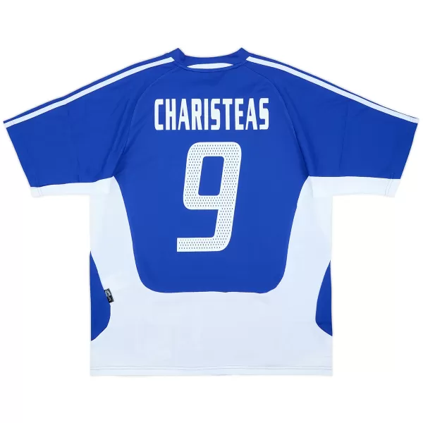 CHARISTEAS #9 Retro Greece Home Jersey Euro Cup 2004 - minejerseys