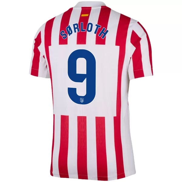 SØRLOTH #9 Atletico Madrid Home Match Jersey Player Version 2025/26 - minejerseys