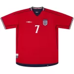 BECKHAM #7 Retro England Away Jersey World Cup 2002 - minejerseys