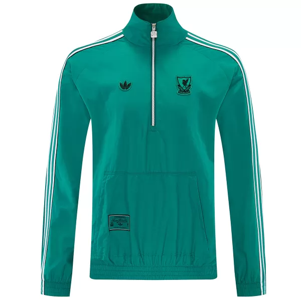 Liverpool 1/2 Zipper Windbreaker Jacket Green 2026 - minejerseys