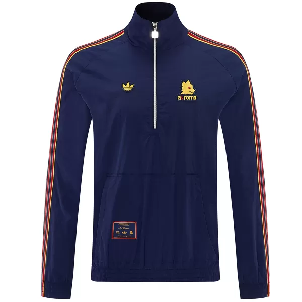 AS Roma 1/2 Zipper Windbreaker Jacket Navy 2026 - minejerseys