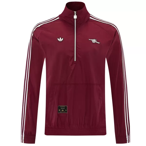 Arsenal 1/2 Zipper Windbreaker Jacket Red 2026 - minejerseys