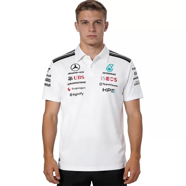 Mercedes AMG Petronas White F1 Team Polo 2026 - minejerseys