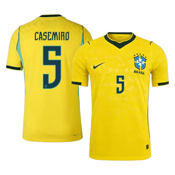 CASEMIRO #5 Brazil Home Match Jersey Player Version 2025/26 - minejerseys