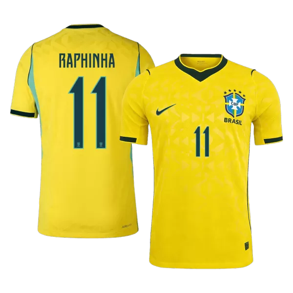 RAPHINHA #11 Brazil Home Match Jersey Player Version 2025/26 - minejerseys