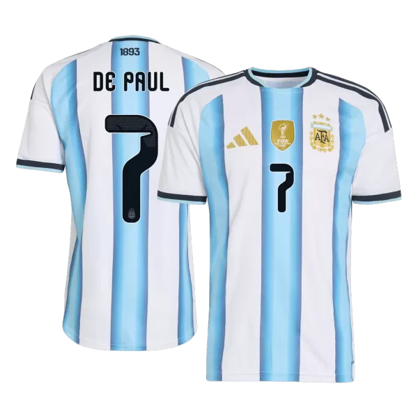 DE PAUL #7 Argentina Home Match Jersey Player Version 2025/26 - minejerseys