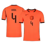 VIRGIL #4 Netherlands Home Match Jersey Player Version 2025/26 - minejerseys