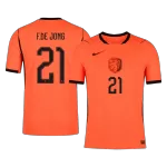 F.DE JONG #21 Netherlands Home Match Jersey Player Version 2025/26 - minejerseys
