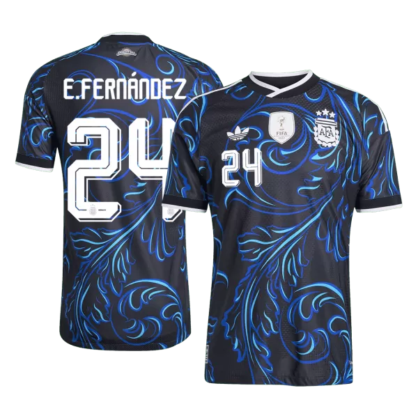 E. FERNÁNDEZ #24 Argentina Away Match Jersey Player Version 2025/26 - minejerseys