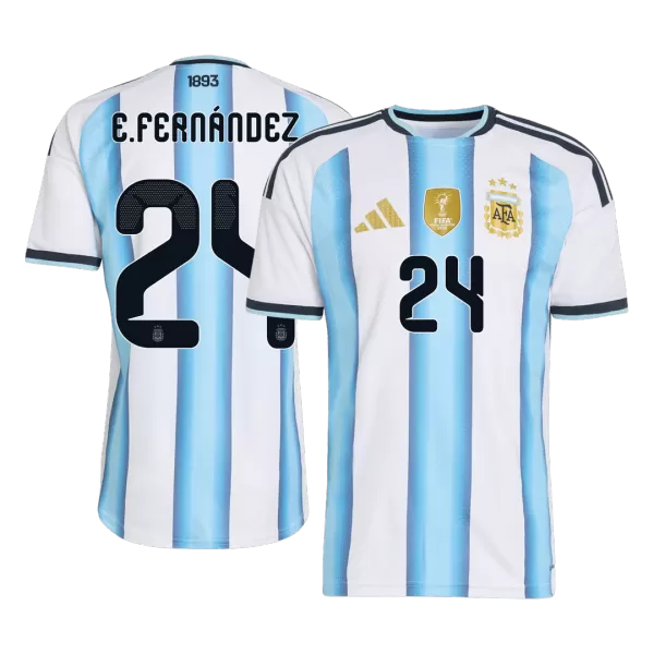 E. FERNÁNDEZ #24 Argentina Home Match Jersey Player Version 2025/26 - minejerseys