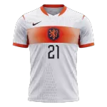 F.DE JONG #21 Netherlands Away Match Jersey Player Version 2025/26 - minejerseys