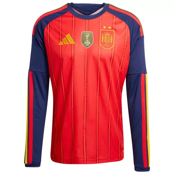 Spain 2026 World Cup Winners 2 Star Home Long Sleeve Jersey - minejerseys