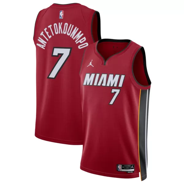 Unisex Miami Heat Giannis Antetokounmpo #7 Red Swingman Jersey - Statement Edition - minejerseys