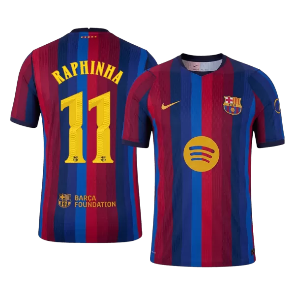 RAPHINHA #11 Barcelona Home Match Jersey Player Version 2026/27 - minejerseys