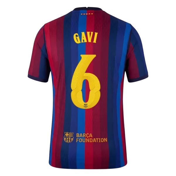 GAVI #6 Barcelona Home Match Jersey Player Version 2026/27 - UCL Font - minejerseys