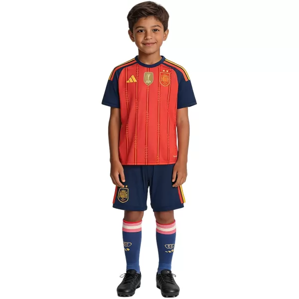 Kids Spain Home 2 Star Jersey Full Kit World Cup 2026 - minejerseys