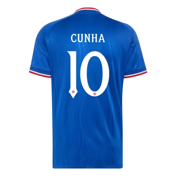 CUNHA #10 Manchester United Away Match Jersey Player Version 2026/27 - UCL Font - minejerseys