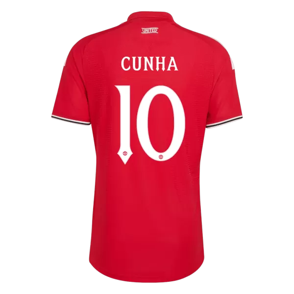 CUNHA #10 Manchester United Home Match Jersey Player Version 2026/27 - UCL Font - minejerseys