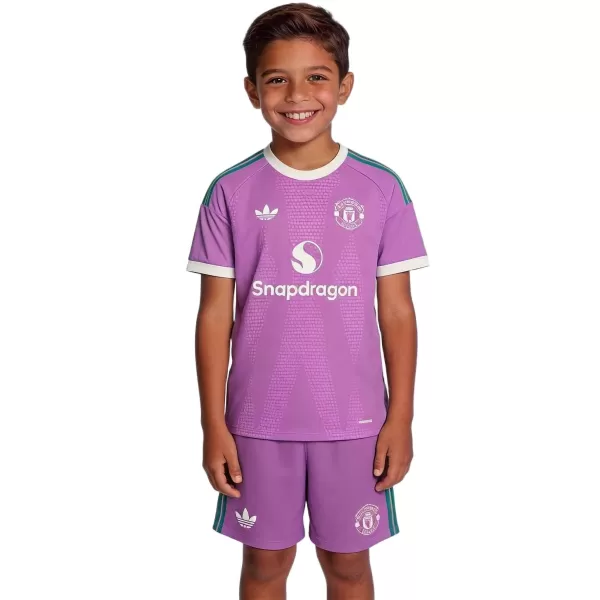 Kids Manchester United Goalkeeper Jersey Kit 2026/27 - minejerseys