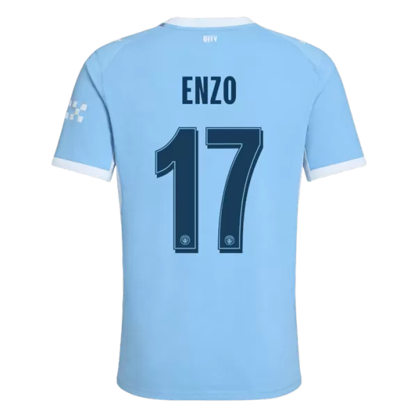 ENZO #17 Manchester City Home Match Jersey Player Version 2026/27 - UCL Font - minejerseys