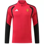 Kids Manchester United 1/4 Zipper Sweat Kit(Top+Pants) Red 2026/27 - minejerseys