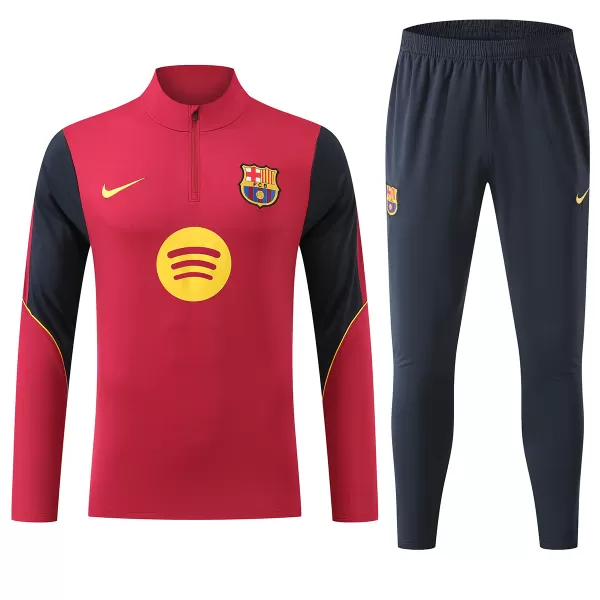 Barcelona 1/4 Zipper Sweat Kit(Top+Pants) Red 2026/27 - minejerseys