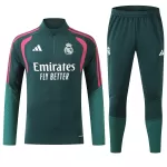 Real Madrid 1/4 Zipper Sweat Kit(Top+Pants) Green 2026/27 - minejerseys