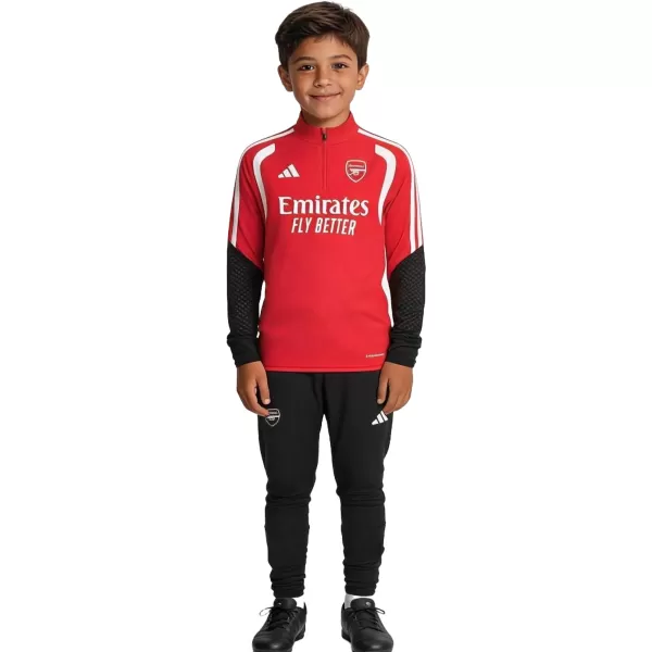Kids Arsenal 1/4 Zipper Sweat Kit(Top+Pants) Red 2026/27 - minejerseys